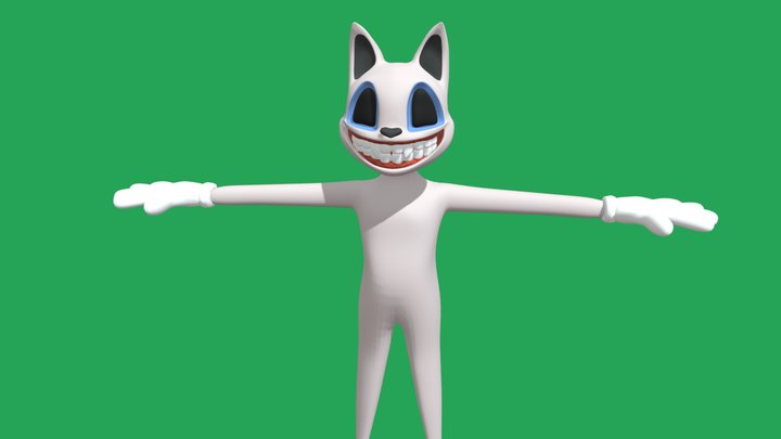 Snow Cartoon Cat 3D Model