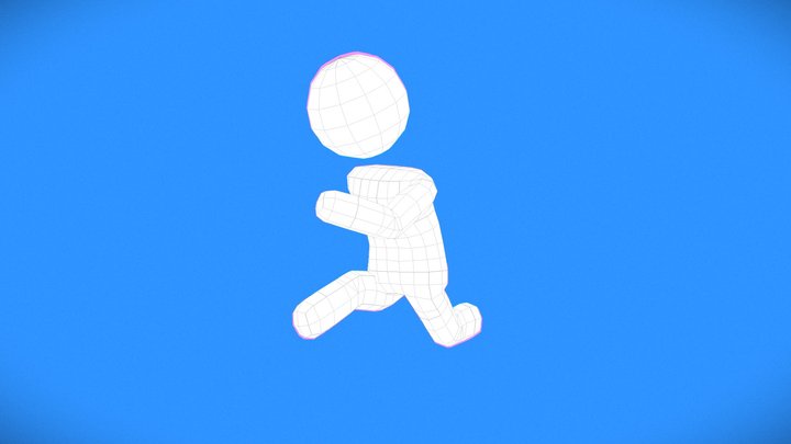 Simple rigged and animated character 3D Model