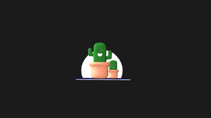 Cactus family 3D Model
