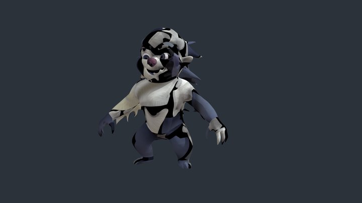 Honey badger cartoon character Low-poly 3D model 3D Model