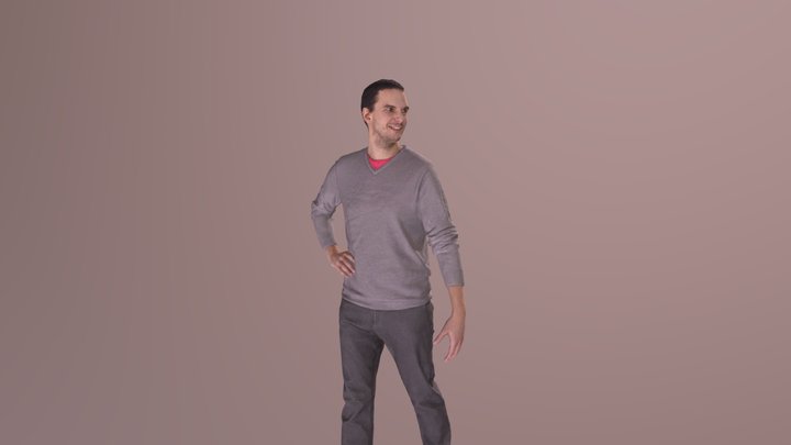 Casual Man Walking Jack Looking Sideways 3D Model