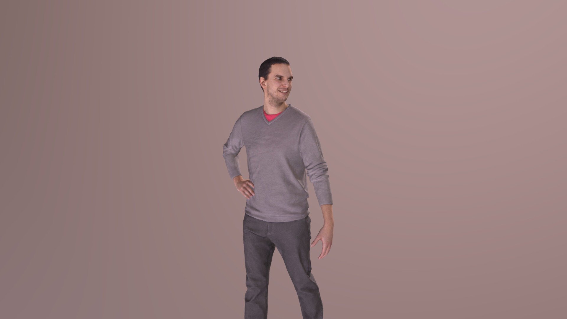 Casual Man Walking Jack Looking Sideways