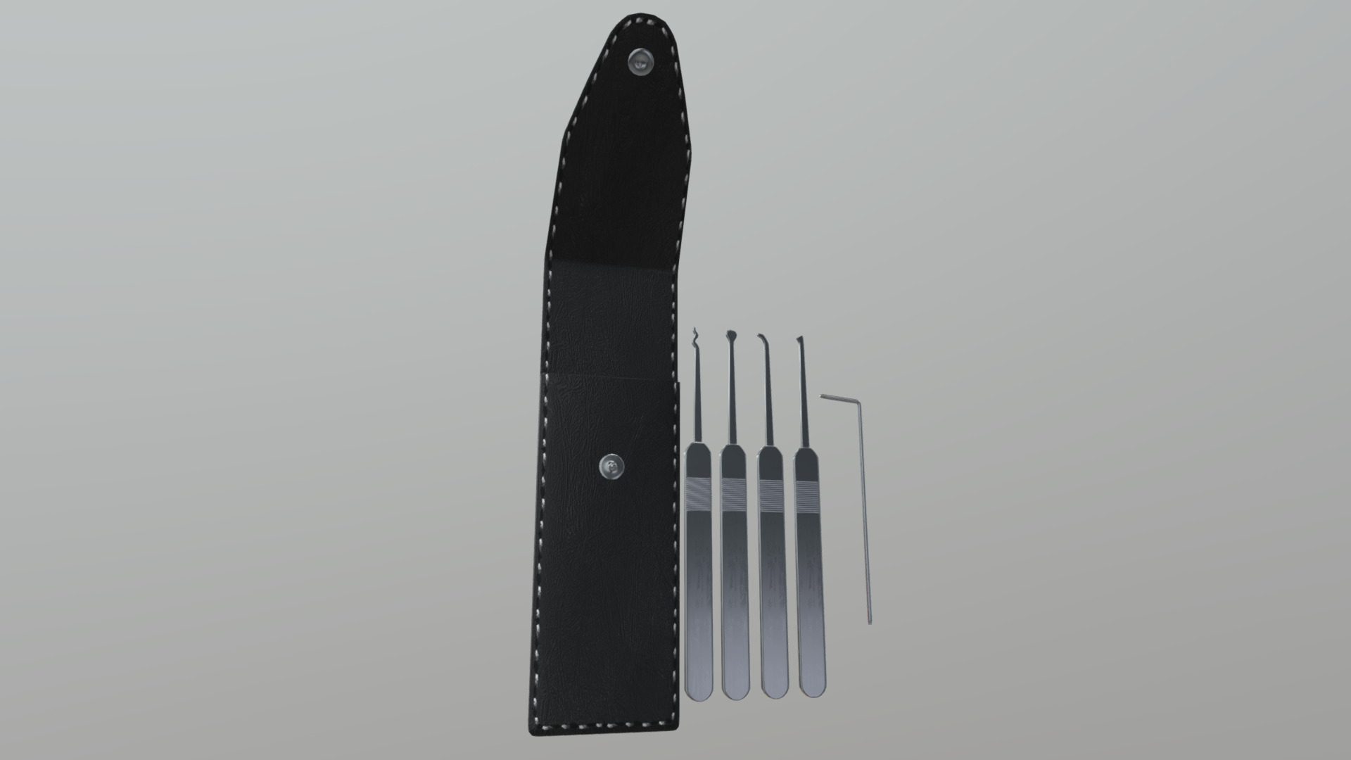 3D model Lock Pick - This is a 3D model of the Lock Pick. The 3D model is about a black and white computer tower.
