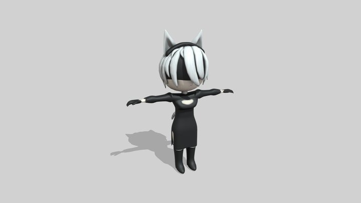2B Chibi 3D Model