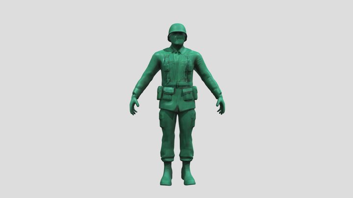 Green Army Figure 3D Model