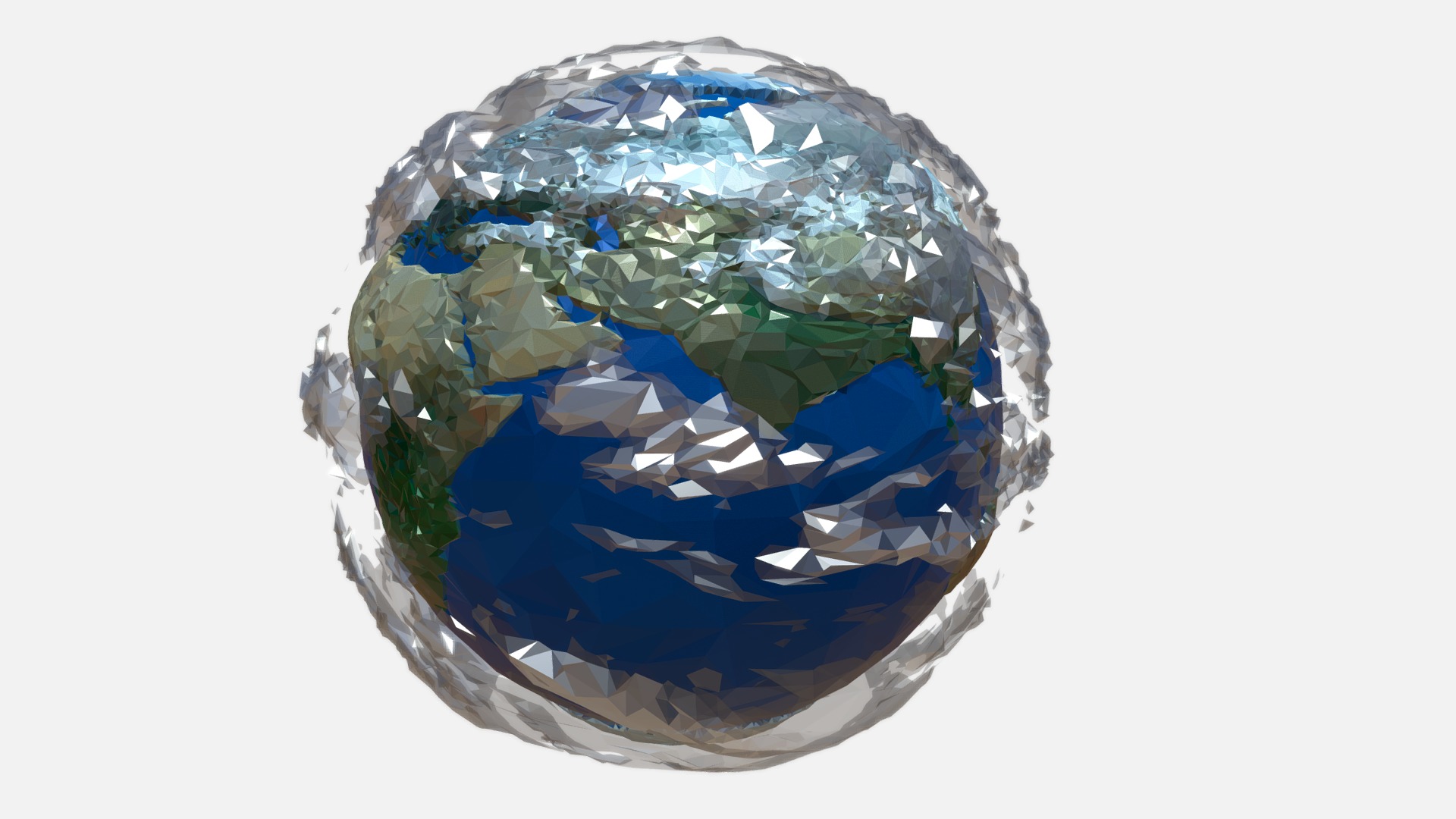 3D model Low Polygon Art Planet Earth - This is a 3D model of the Low Polygon Art Planet Earth. The 3D model is about a blue and white rock.
