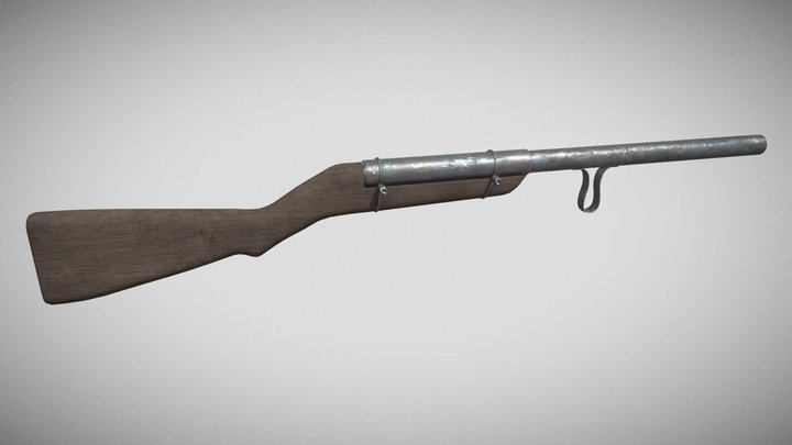 Richardson Model R-5 Slam Fire Shotgun Low Poly 3D Model