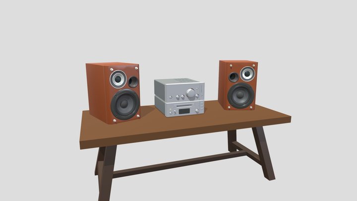 Pioneer sound system scene XYZ detalization 3D Model