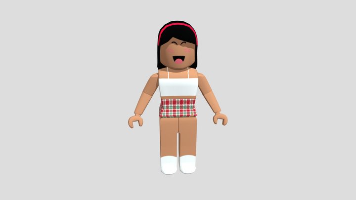 STL file ROBLOX avatar girl with headset and bear backpack 👧・3D