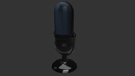 Short Microphone Metal 3D Model