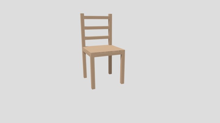 Low-poly Wooden Chair – Free 3D Model STL