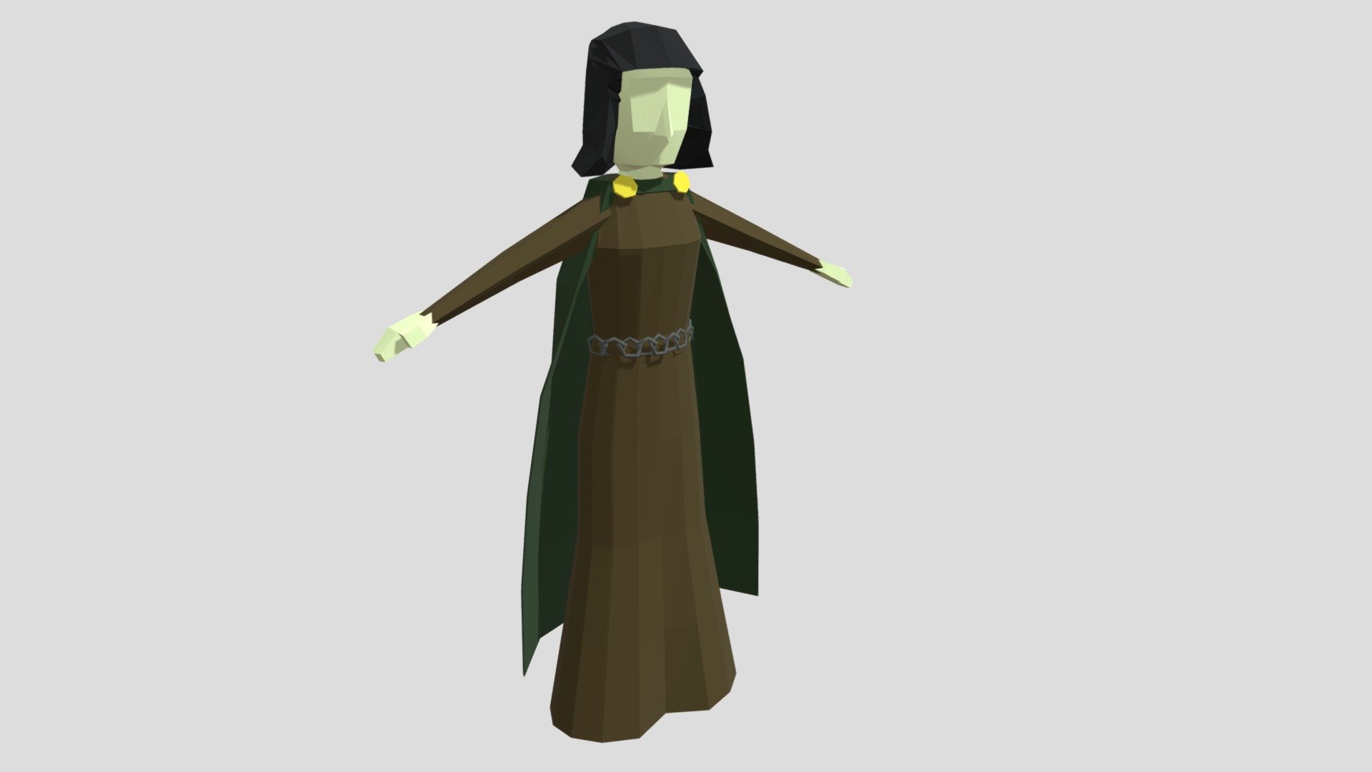 Medieval Woman Low-Poly