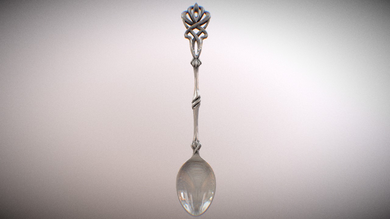 3D model Spoon image of a flower - This is a 3D model of the Spoon image of a flower. The 3D model is about a drop of water falling into a droplet.