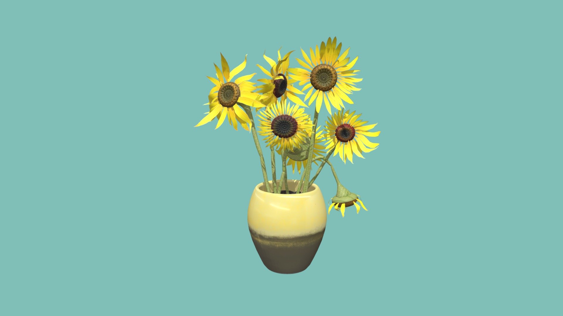 Sunflowers Van Gogh — Sketchfab embed 3D viewer