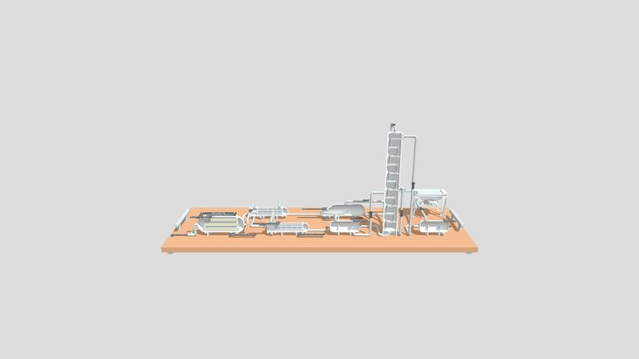 3D Printed Toluene Hydrodealkylation Plant 3D Model