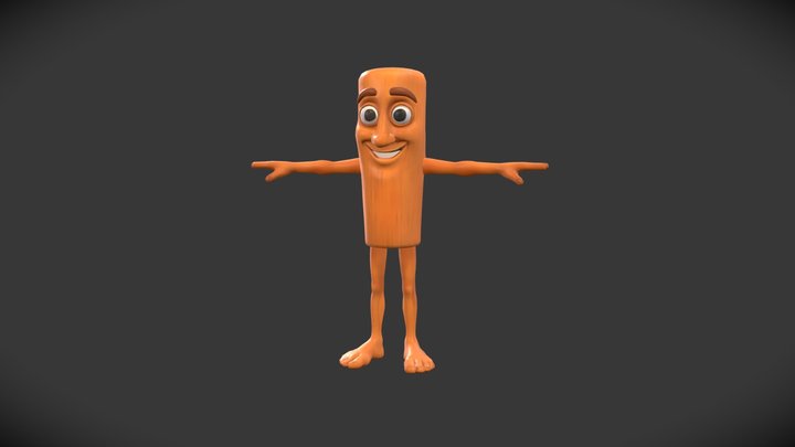 Tung Tung Tung Sahur Lowpoly Tpose 3D Model