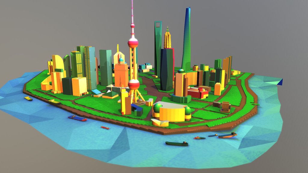 LowPoly Cartoon Shanghai