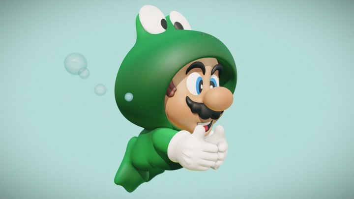 Frog Mario - Super Mario 3 3D Model