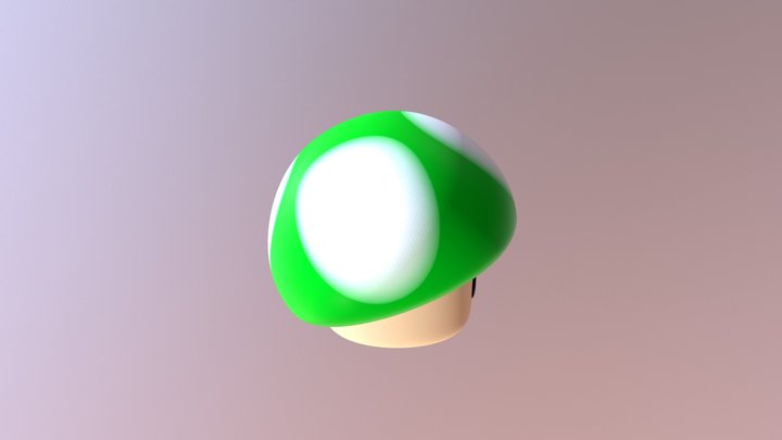 Mario 1 up Mushroom 3D Model