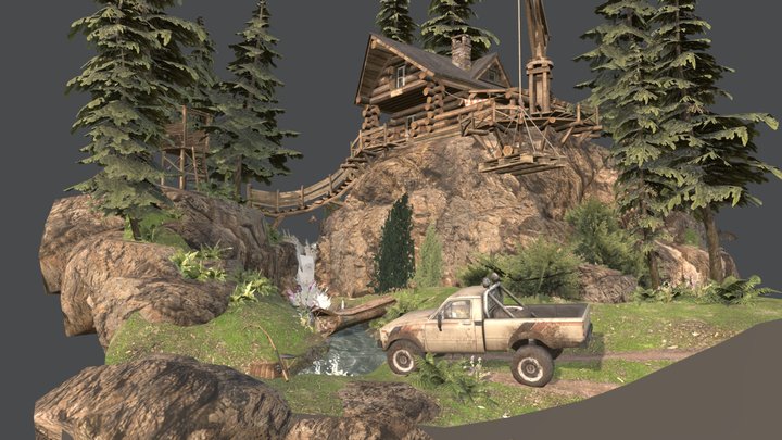 DAE Diorama - Forest Loner 3D Model