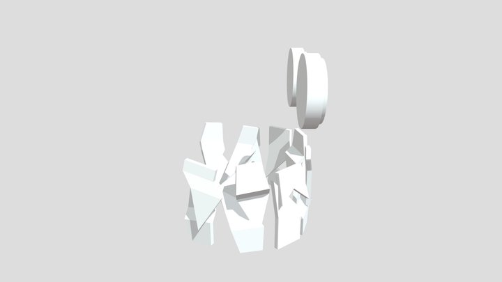 Rainbow Friends Purple Face 3D Model