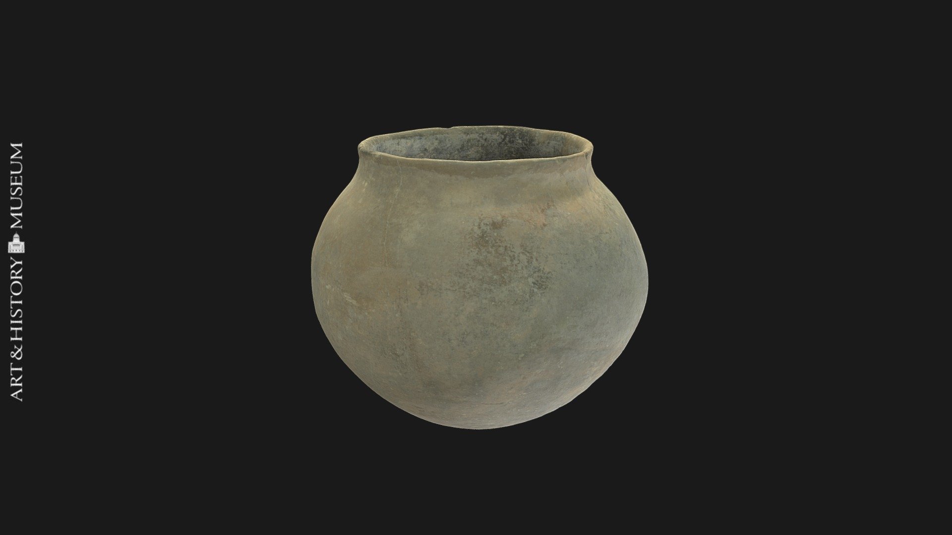 Egg-shaped pot with small opening & flaring rim