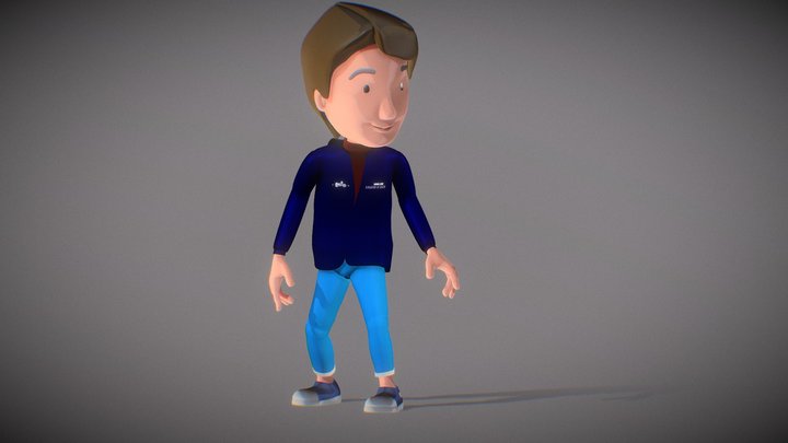Cartoon boy character animated 3D Model