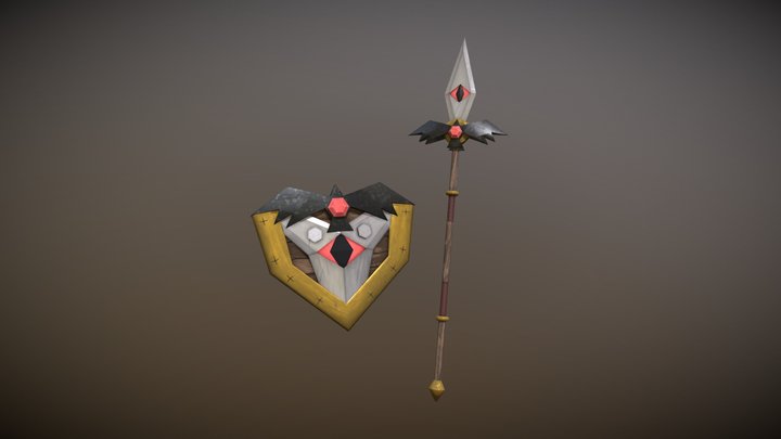 Polygonal Protector & Polearm 3D Model