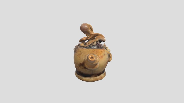 Bird-patternThunderstruck Wood Teapot-鸟饰雷击木壶 3D Model