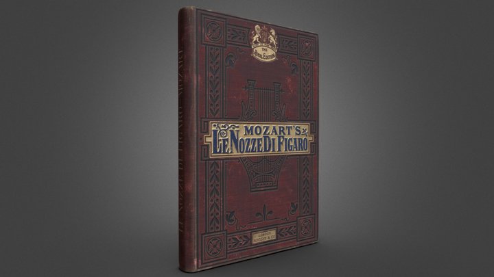 Antique aged book - Nozze di Figaro 3D Model