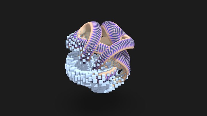 Yayene Sculpture with Cubes 3D Model