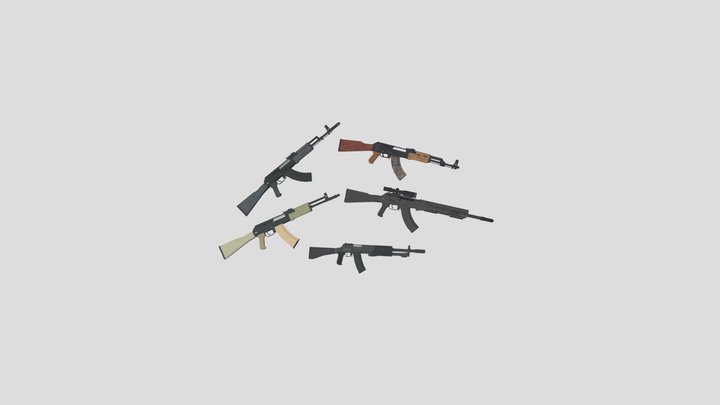 All Kalashnikov gun 3D Model