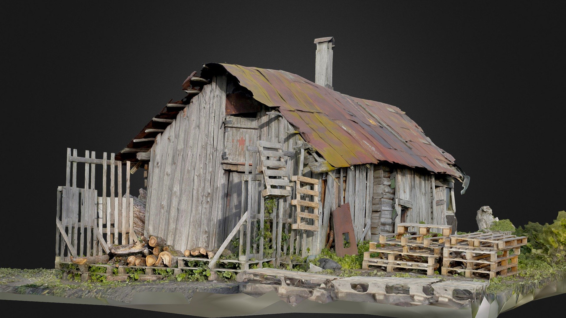 Abandoned country sauna — Sketchfab embed 3D viewer