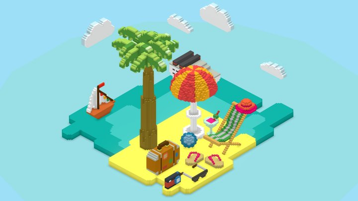 Summer - Voxel Art