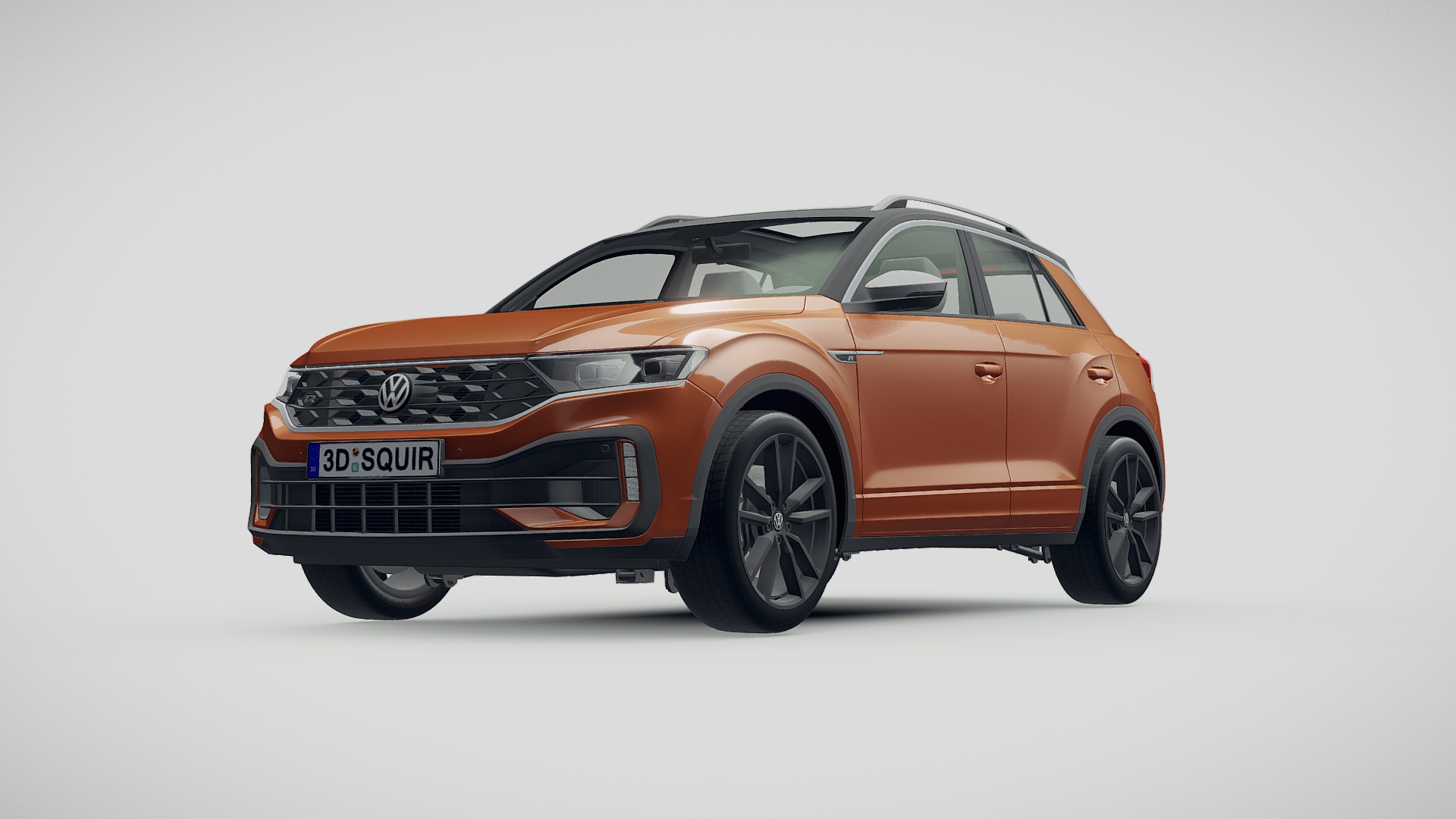 3D model Volkswagen T- Roc R 2020 - This is a 3D model of the Volkswagen T- Roc R 2020. The 3D model is about a car parked with its front facing the camera.