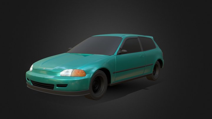 1993 Honda Civic Hatchback 3D Model