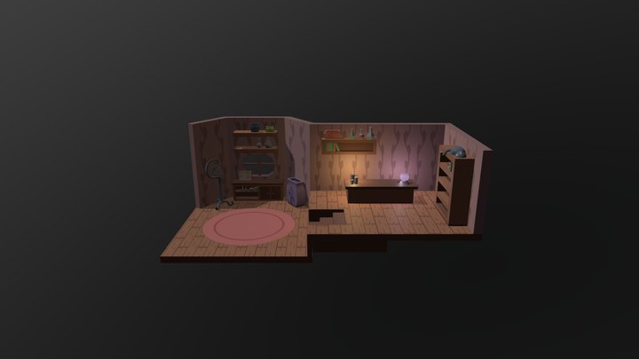 Low poly fantasy room 3D Model