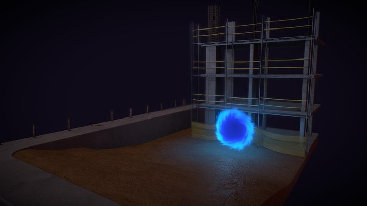 Construction Site Portal Diorama 3D Model