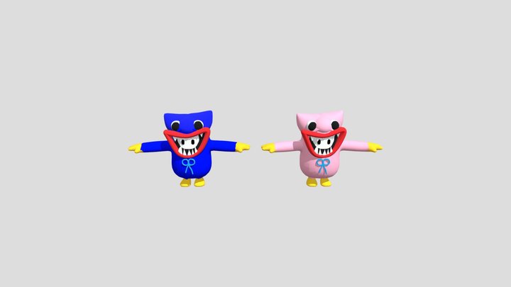 Huggy Wuggy And Kissy Missy Fall Guys 3D Model