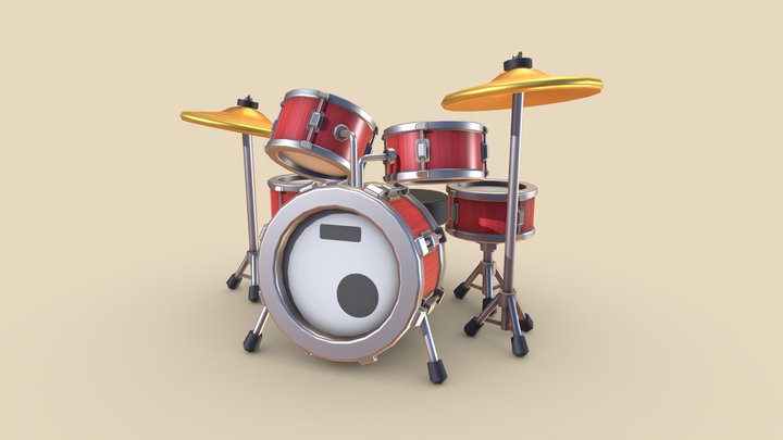 Chunky Drum Kit 3D Model