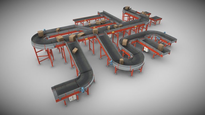 Conveyor Belt - Modular Assets 3D Model