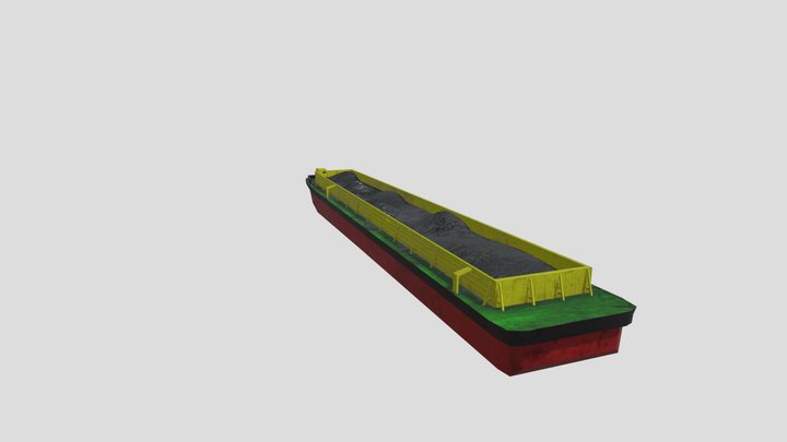 Barge Ship 3D Model