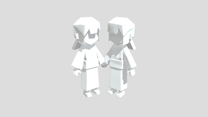 Hikoboshi and Orihime, petrified – Kostenloses 3D-Modell STL