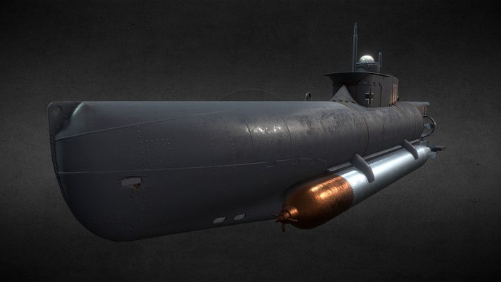Seehund U-boat 3D Model