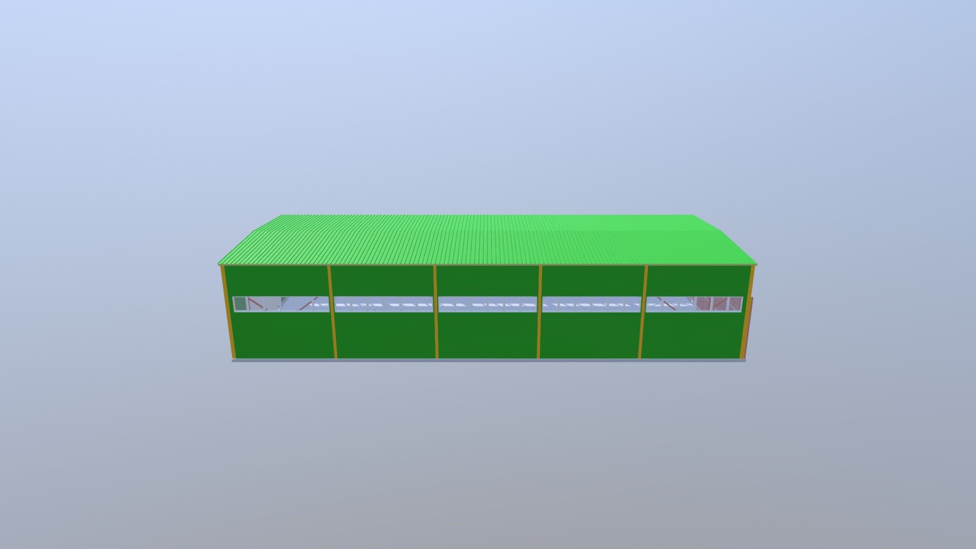 Ангар (сендвич-панель) - 3D model by chips85ua [18efeb3] - Sketchfab