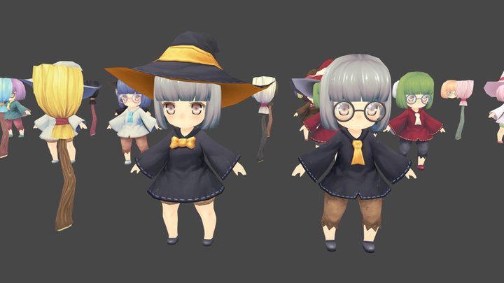 Witch Costume - SD Kohaku-Chanz! OPV 3D Model