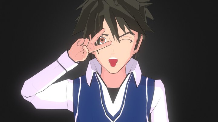 Schoolboy Anime character`` 3D Model