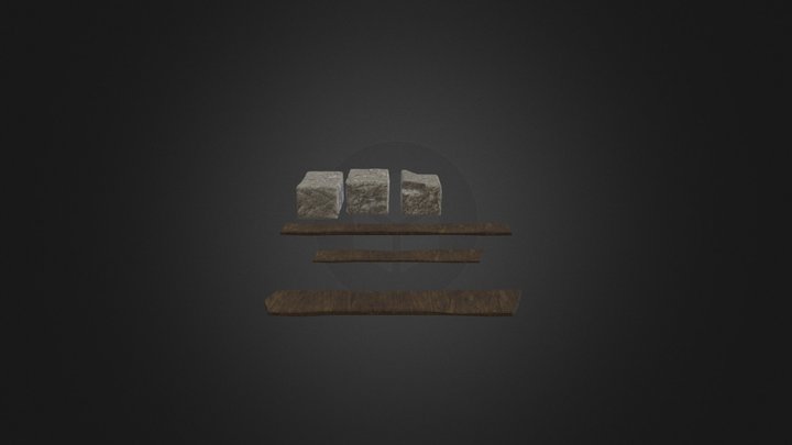 stone and planks 3D Model
