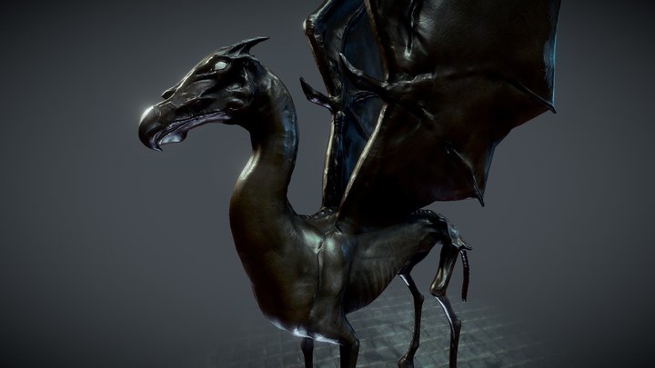 Thestral (animated, game ready asset) 3D Model