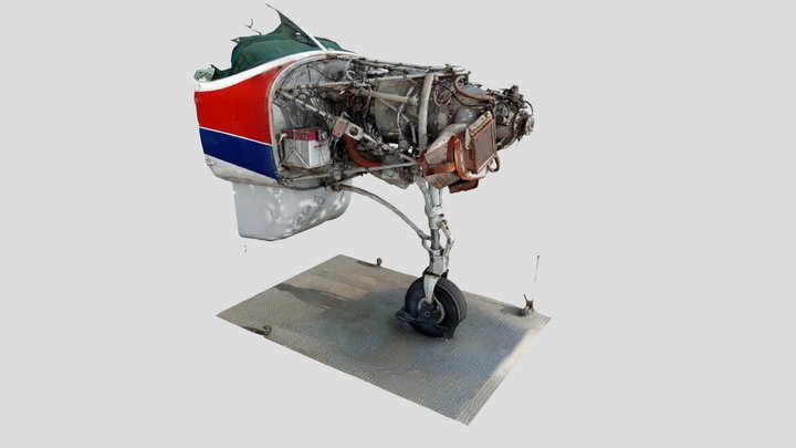 PT6A Engine Installed On C208 3D Model